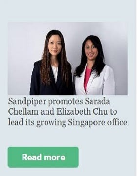 Sandpiper promotes Sarada Chellam and Elizabeth Chu to lead its growing Singapore office